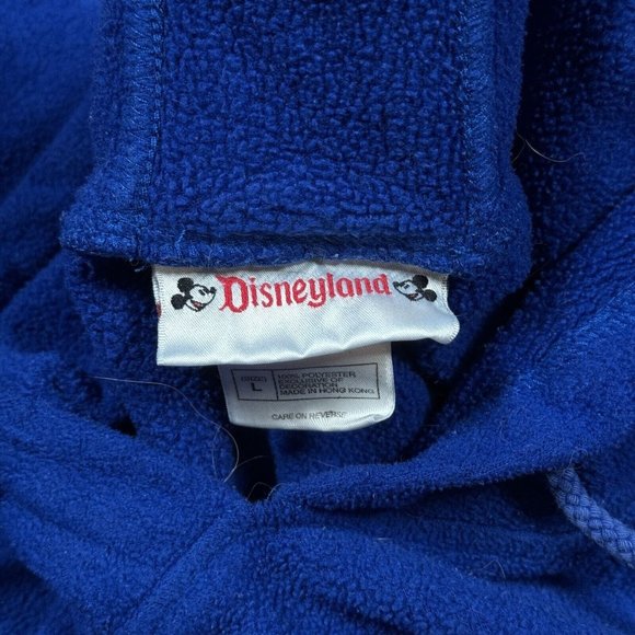 Disneyland Mickey Mouse Minnie Mouse Vintage Blue Fleece Hoodie Men's‎ Size L - Picture 6 of 7